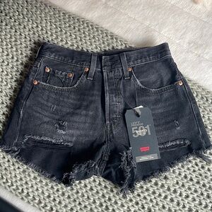 Levi Strauss black denim shorts